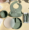 Set-pappa-(ciotola-piatto-bavaglino-e-posate)--sage