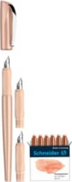 Set penna stilografica Callissima - 3 punte intercambiabili incluse - fusto albicocca - Schneider Cancelleria e prodotti per ufficio/Penne matite scrittura e correzione/Penne e ricariche/Penne stilografiche Eurocartuccia - Pavullo, Commerciovirtuoso.it