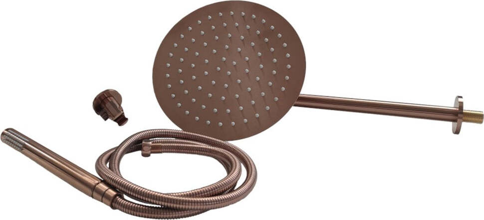 Set-Per-Doccia-Soffione-Tondo-In-Acciaio-Inox-250-Millimetri-Finitura-Oro-Rosa
