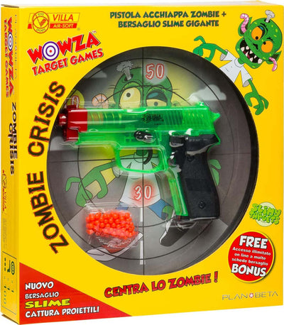 Set-Pistola-A-Pallini-Con-Bersaglio-Acchiappa-Zombie-Villa-Giocattoli