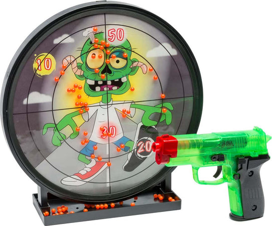 Set-Pistola-A-Pallini-Con-Bersaglio-Acchiappa-Zombie-Villa-Giocattoli