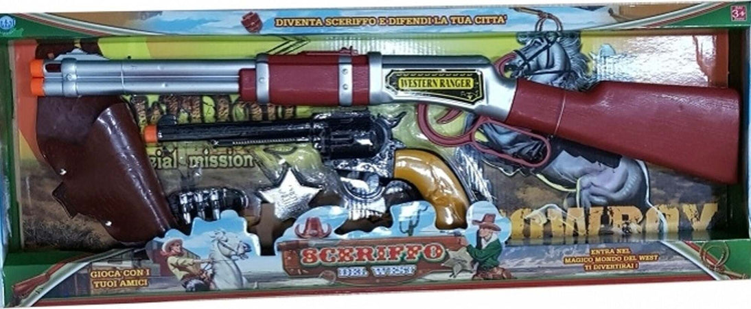 SET PISTOLERI FUCILE + PISTOLA FODERO SCERIFFO STELLA COLPI RANGER GIOCO BAMBINI Giochi e giocattoli/Giochi d'imitazione e accessori di travestimento/Accessori per travestimento/Armi giocattolo/Pistole giocattolo Trade Shop italia - Napoli, Commerciovirtuoso.it