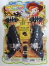 Set-Pistolero-2-Pistole-Fodero-Sceriffo-Stella-Colpi-Revolverheld-Gioco-Bambini