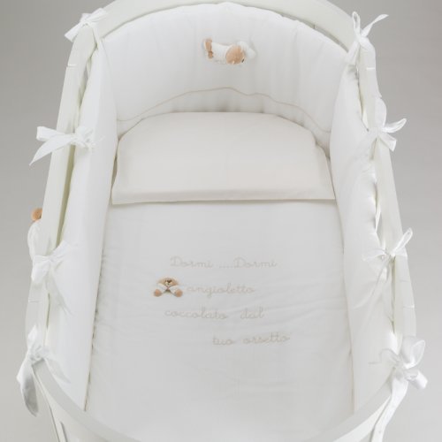 Set Piumone e Paracolpi 4pz Nanan per Lettino Ovale Bianco