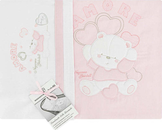 Set-piumotto-lenzuolino-culla-Nazareno-Gabrielli-Baby-Amore