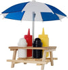 Set Porta Condimenti 4 Pezzi Con Tavolino In Legno E Ombrellone Pic Nic Blu Casa e cucina/Organizzazione interni/Contenitori e barattoli da cucina/Dosatori e contenitori/Set sale e pepe Trade Shop italia - Napoli, Commerciovirtuoso.it