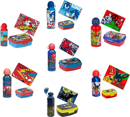 Set porta merenda con borraccia e tovaglietta ripiegabile vari personaggi Casa e cucina/Tessili per la casa/Tessili da cucina/Tovagliette Store Kitty Fashion - Roma, Commerciovirtuoso.it