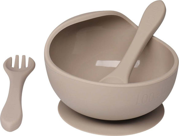 Set-prima-pappa--ciotola-con-ventosa-e-posate--beige