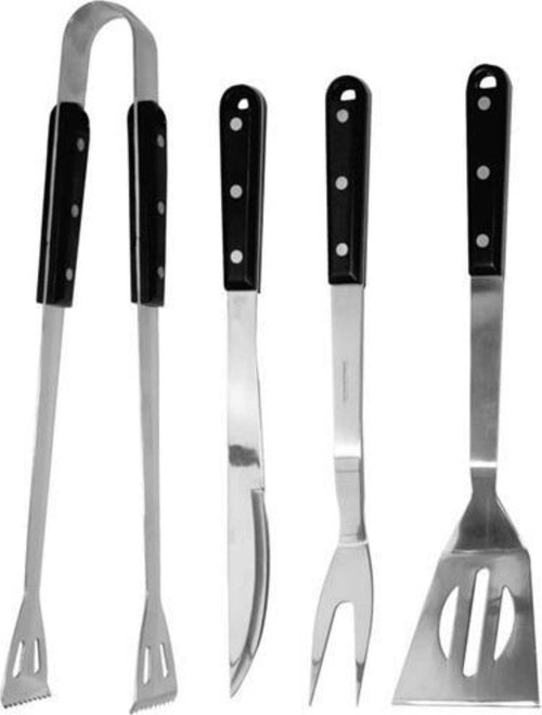 Set professionale 4 accessori barbecue in acciaio Inox con manici isolanti Giardino e giardinaggio/Barbecue e picnic/Utensili per barbecue/Set di attrezzi La Zappa - Altamura, Commerciovirtuoso.it
