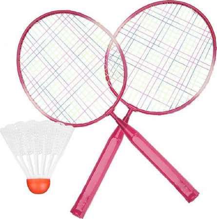 Set Da Badminton Con Rete Racchette E Volani, Set Da Badminton Per Gioco All Aperto Con 2 Volani Giallo Verde Blu Nero