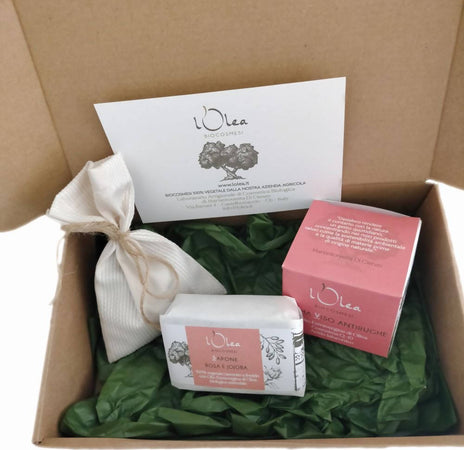 Set Regalo Crema Antirughe Pelli Mature con Coenzima Q-10 e Inulina + Sapone Mani Viso Corpo Naturale Biologico Rosa e Jojoba Saponetta 100% BIO Bellezza/Cura della pelle/Set regalo L’Olea Biocosmesi - Castelbottaccio, Commerciovirtuoso.it