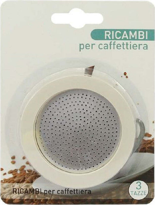 Set Ricambi Guarnizione Gomma Filtro Per Caffettiera Moka Caff? Da 3 Tazze 53326 Casa, arredamento e bricolage > Elettrodomestici > Caffettiere Trade Shop italia - Napoli, Commerciovirtuoso.it