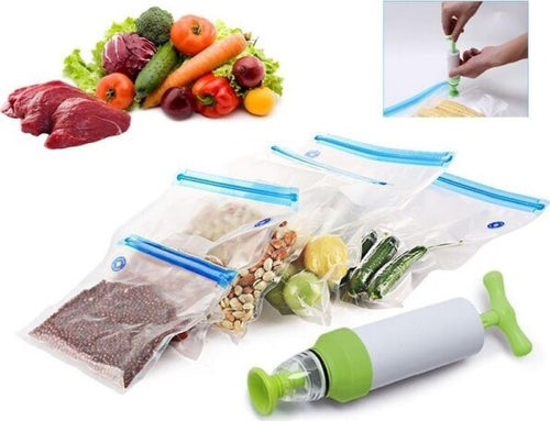 Set-Sacchetti-Zip-Sottovuoto-Con-Pompa-A-Mano-2-Clip-Chiudi-Buste-Sigilla-Chiudi