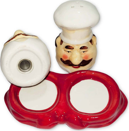 Set Sale E Pepe In Ceramica Con Vassoio Cuochi Ceramica Colorata Idea Regalo Saliera Coordinata Chef Casa e cucina/Organizzazione interni/Contenitori e barattoli da cucina/Dosatori e contenitori/Set sale e pepe Ideart - Valdilana, Commerciovirtuoso.it