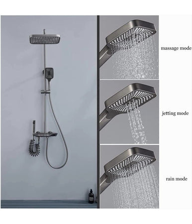 Set Saliscendi Bagno Colonna Doccia Miscelatore Rubinetto Soffione Doccetta Bidet 87346