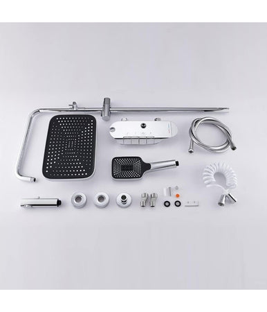 Set Saliscendi Bagno Colonna Doccia Rubinetto Soffione Doccetta Bidet Cromato 87343