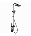 Set Saliscendi Colonna Doccia Bagno Rubinetto Soffione Doccetta Bidet Nero 87344