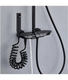 Set Saliscendi Colonna Doccia Bagno Rubinetto Soffione Doccetta Bidet Nero 87344