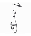 Set Saliscendi Colonna Doccia Bagno Soffione Doccetta Bidet Rubinetto Nero 87342