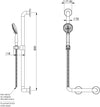 Set saliscendi doccia con maniglione, completo