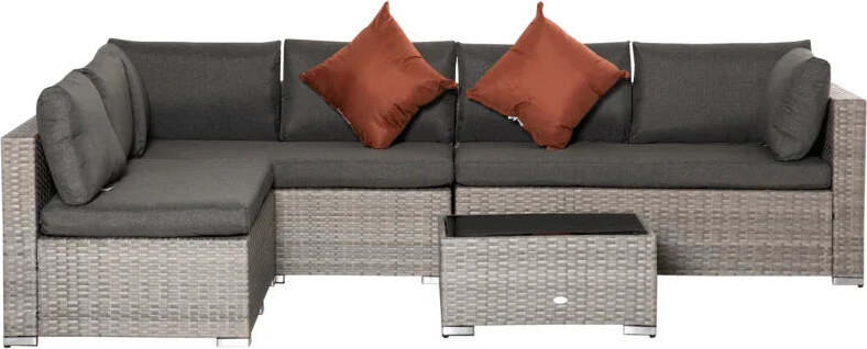 Set-Salotto-da-Esterni-4-Pezzi-con-3-Divani-e-1-Tavolino-da-Caffè,-in-Rattan-PE,-Cuscini-Inclusi-860-221