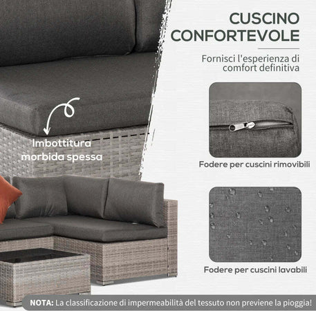 Set-Salotto-da-Esterni-4-Pezzi-con-3-Divani-e-1-Tavolino-da-Caffè,-in-Rattan-PE,-Cuscini-Inclusi-860-221