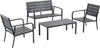 Set-Salotto-da-Giardino-da-4-Pezzi-con-Panchina-a-2-Posti,-2-Poltrone-e-Tavolino,-Grigio-Scuro-84B-644