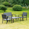 Set-Salotto-da-Giardino-da-4-Pezzi-con-Panchina-a-2-Posti,-2-Poltrone-e-Tavolino,-Grigio-Scuro-84B-644