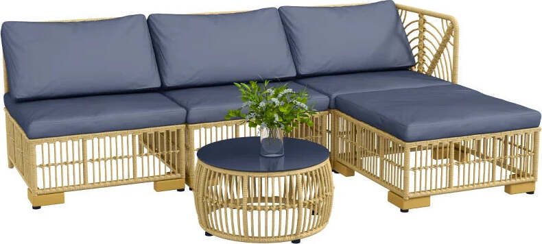 Set-Salotto-in-Rattan-da-Giardino-con-Divano-Modulabile,-Cuscini-e-Tavolino-da-Caffè,-Grigio-860-325V00GY