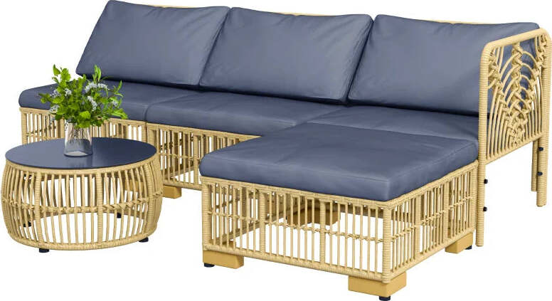 Set-Salotto-in-Rattan-da-Giardino-con-Divano-Modulabile,-Cuscini-e-Tavolino-da-Caffè,-Grigio-860-325V00GY