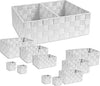 Set-Scatole-In-Tessuto-Porta-Oggetti-Organizer-Per-Bagno-Armadio-Scaffali-79153