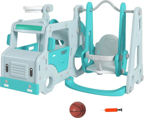 Set-Scivolo-per-Bambini-18-48-Mesi-con-Altalena,-Macchinina-e-Canestro,-201x151x87.5cm,-Azzurro-GH6331-041V00LBGH6