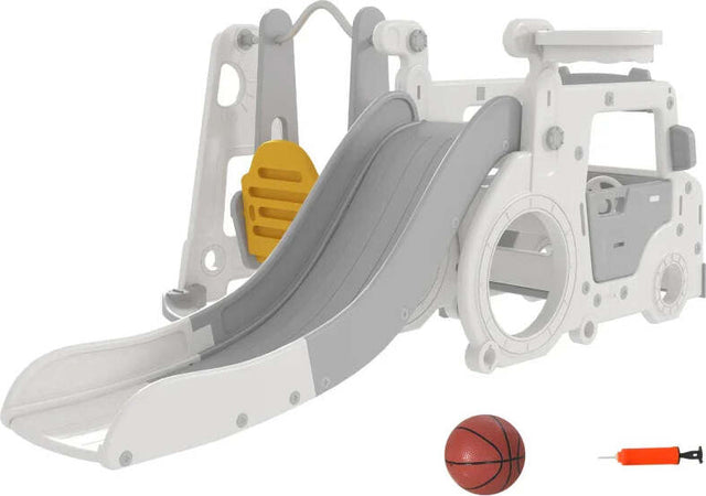 Set-Scivolo-per-Bambini-18-48-Mesi-con-Altalena,-Macchinina-e-Canestro,-201x151x87.5cm,-Bianco-BV5331-041V00WTBV5