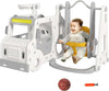 Set-Scivolo-per-Bambini-18-48-Mesi-con-Altalena,-Macchinina-e-Canestro,-201x151x87.5cm,-Bianco-BV5331-041V00WTBV5