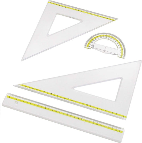 SET SCUOLA DISEGNO CON RIGHELLO RIGA + GONIOMETRO 180° + SQUADRETTE 45° 60° Cancelleria e prodotti per ufficio/Scuola e materiale didattico/Materiale didattico/Matematica/Set di strumenti per la geometria Trade Shop italia - Napoli, Commerciovirtuoso.it