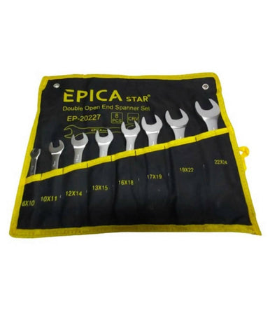 Set Serie Da 8 Pezzi Chiavi Fisse 8-24 Mm A Forchetta Doppie Crome Vanadium