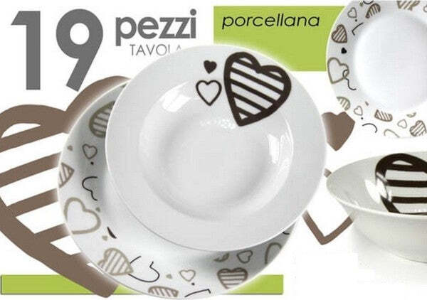 Set Servizio 19 Piatti In Porcellana Piani Fondi Frutta Dessert Idea Casa e cucina/Stoviglie/Servizi da tavola/Servizi combinati Trade Shop italia - Napoli, Commerciovirtuoso.it