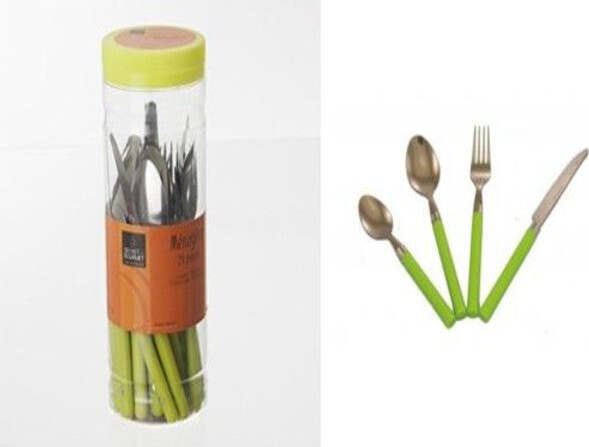 Set Servizio 24 Pezzi Posate Con Manico Colorato Cucina Casa e cucina/Stoviglie/Posate/Set di posate/Set di posate miste Trade Shop italia - Napoli, Commerciovirtuoso.it