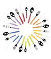 Set Servizio 24 Pz Posate Fashion Per 6 Persone Acciaio Inossidabile Multicolore