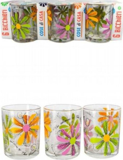 SET SERVIZIO 6 PEZZI BICCHIERI VETRO DECORATI DEA DELICE Casa e cucina/Stoviglie/Bicchieri e cristalli/Tumbler Trade Shop italia - Napoli, Commerciovirtuoso.it