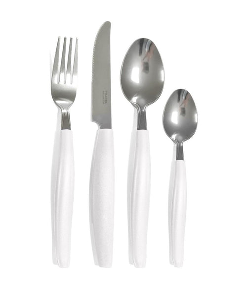 Set Servizio Di Posate 24 Pz Per 6 Persone In Acciaio Inossidabile Colore Crema