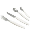 Set Servizio Di Posate 24 Pz Per 6 Persone In Acciaio Inossidabile Colore Crema