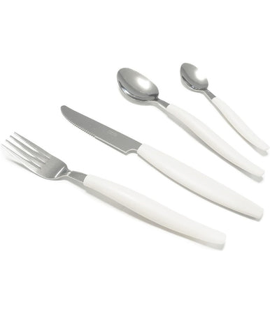 Set Servizio Di Posate 24 Pz Per 6 Persone In Acciaio Inossidabile Colore Crema