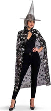 Set Strega Adulto Mantello In Maglino 120 cm e Cappello con Stampa Argento Moda/Abbigliamento specifico/Costumi e accessori/Costumi e cosplay/Adulti Kondorama - Martinsicuro, Commerciovirtuoso.it