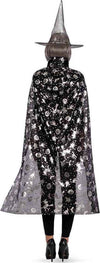 Set Strega Adulto Mantello In Maglino 120 cm e Cappello con Stampa Argento Moda/Abbigliamento specifico/Costumi e accessori/Costumi e cosplay/Adulti Kondorama - Martinsicuro, Commerciovirtuoso.it