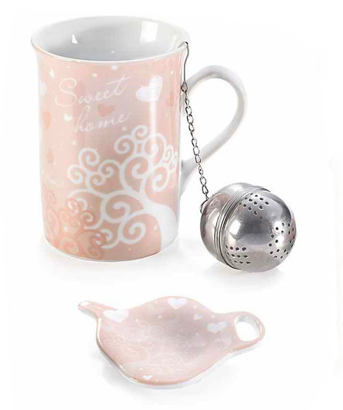 Set Tè Singolo 1 Tazza 1 Piattino Porcellana +1 Filtro Acciaio Confezione Regalo Casa e cucina/Stoviglie/Piatti ciotole e vassoi/Tazze e piattini/Tazze da infusione Sogno Shop - Assisi, Commerciovirtuoso.it