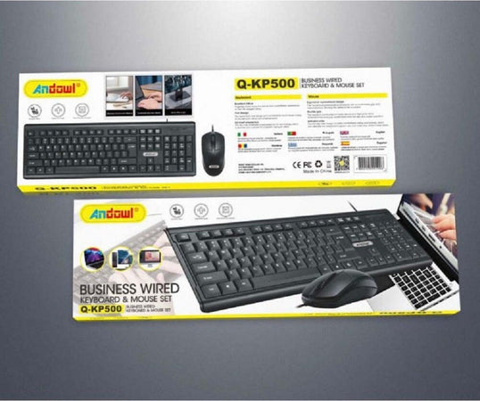 Set Tastiera Mouse Cablati Cavo Usb Q-kp500 Lingua Inglese Usa Per Ufficio Casa Elettronica/Informatica/Accessori/Tastiere Mouse e periferiche di input/Set tastiera e Mouse Trade Shop italia - Napoli, Commerciovirtuoso.it