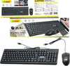 Set-Tastiera-Mouse-Cablati-Cavo-Usb-Q-kp500-Lingua-Inglese-Usa-Per-Ufficio-Casa