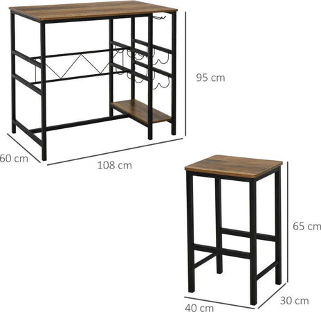 Set-Tavolo-2-Sgabelli-Alti-da-Bar-in-Legno-Isola-Cucina-con-Portabottiglie-e-Portabicchieri-in-Stile-Industriale-GT5835-215GT5