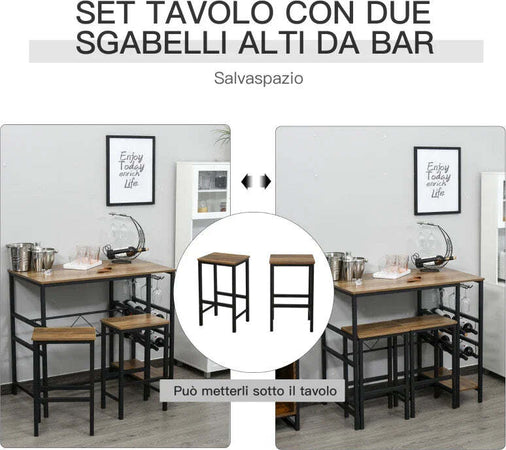 Set-Tavolo-2-Sgabelli-Alti-da-Bar-in-Legno-Isola-Cucina-con-Portabottiglie-e-Portabicchieri-in-Stile-Industriale-GT5835-215GT5